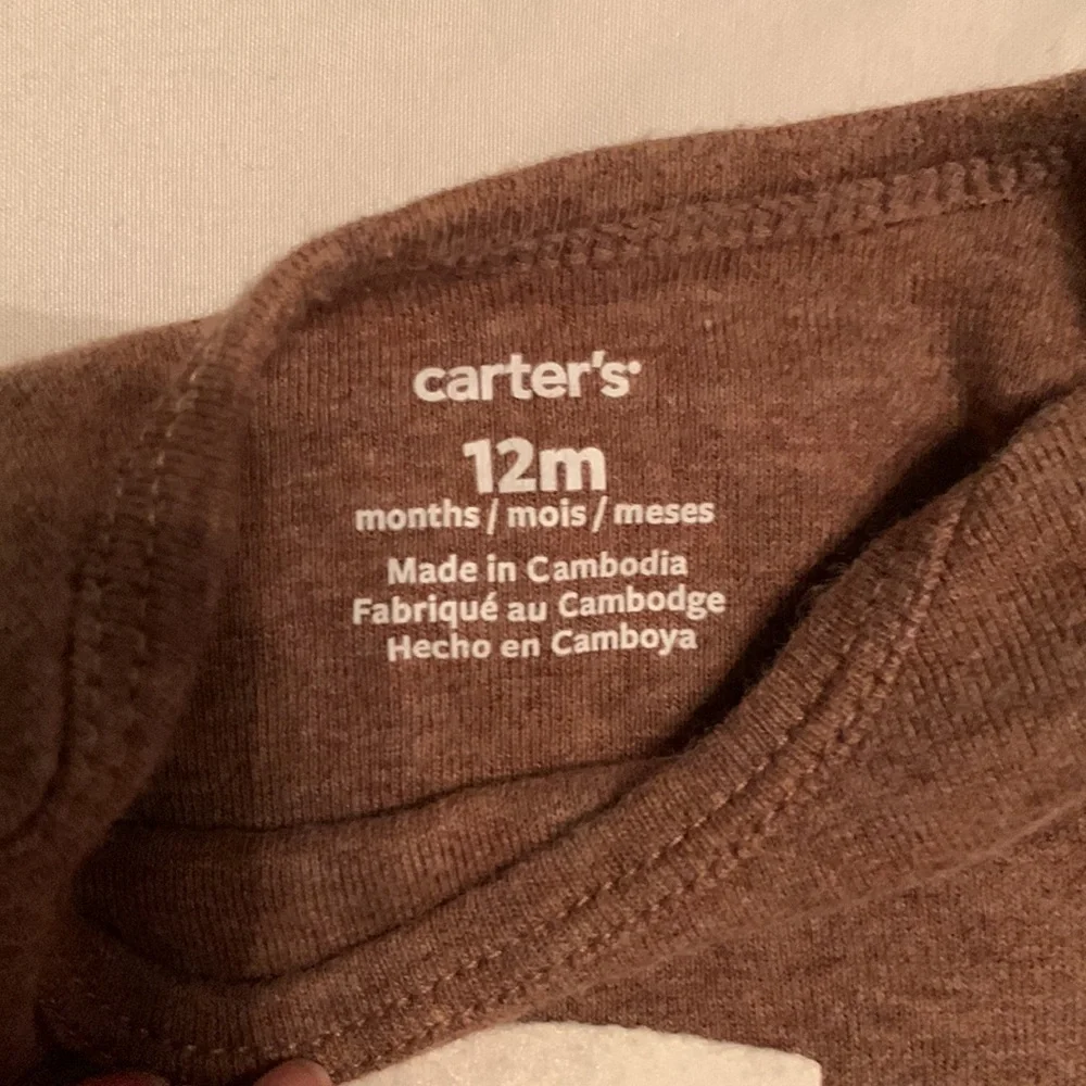 Carter’s Brown Long Sleeve Football Bodysuit 12M